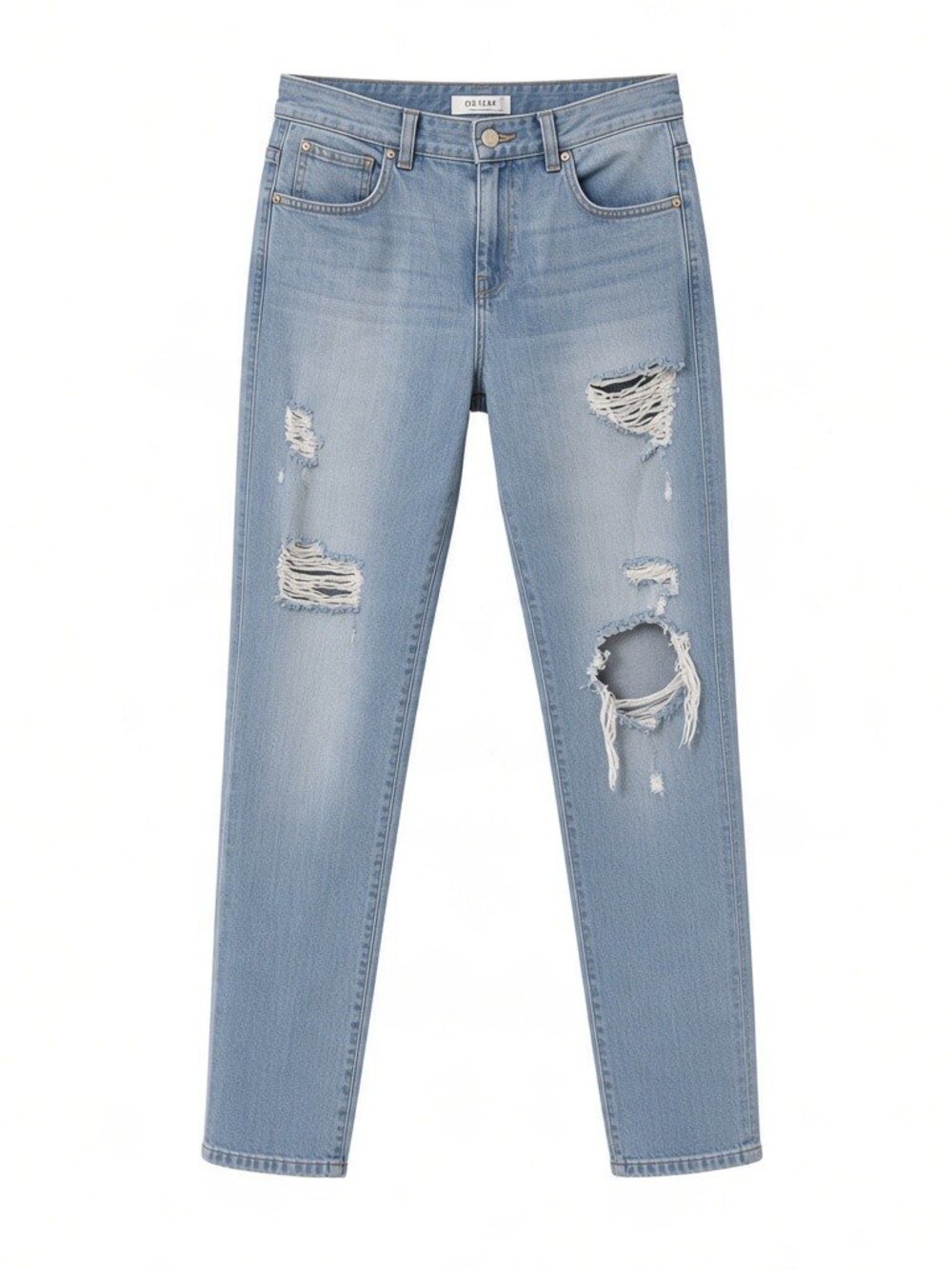 Guess Light Wash Distressed Boy Fit Jeans 30